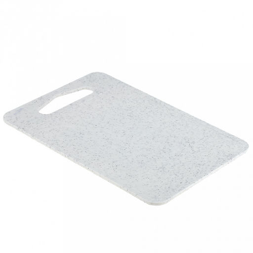 Доска разделочная пластмассовая "Точка" 31х20х0,5см, прямоугольная, защитный борт, с текстурой против скольжения продуктов, отверстие для подвешивания, серый, в т/у пленке (Китай)