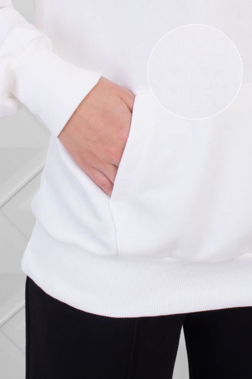 Арт. 15102 Худи женское оверсайз 44-52 (5 шт) Цвет:молочный - Калинка фото 9