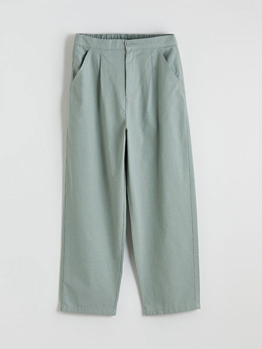 Keten Kar???ml? Pileli Erkek ?ocuk Pantolon