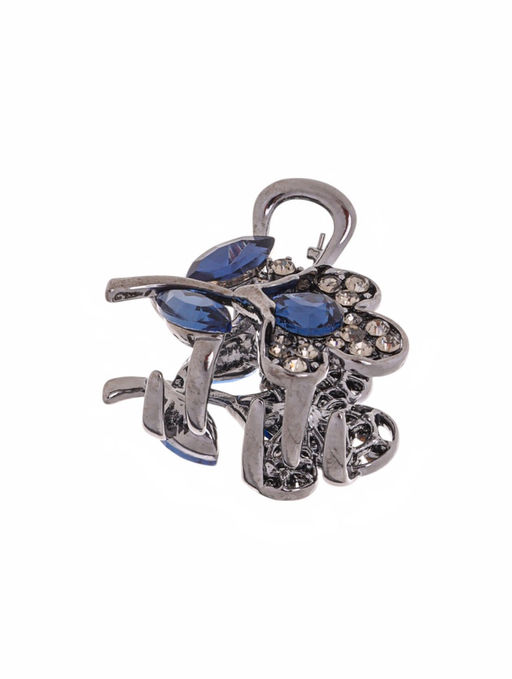 Цена за 6 шт. Крабик для волос «Роуз», цветок, 3 см, чёрный