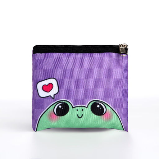 Кошелек детский текстильный Лягушка, 11?9?0.5 см, фиолетовый - NAZAMOK KIDS фото 3