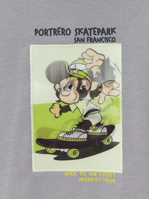 Kap??onlu Uzun Kollu Bask?l? Erkek ?ocuk Sweatshirt