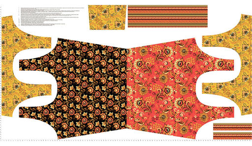 Ткань для пэчворка PEPPY РУССКИЕ ТРАДИЦИИ ПАНЕЛЬ ФАСОВКА 60 x 110 см 110 г/кв.м 5 100% хлопок