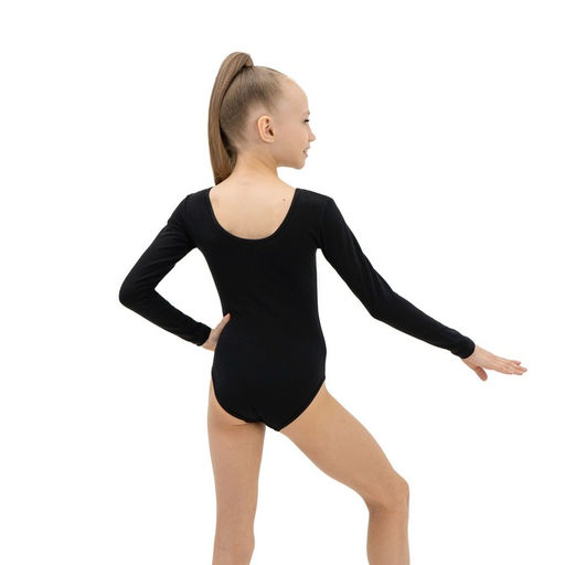 Купальник гимнастический Grace Dance, с длинным рукавом, р. 38, цвет чёрный  фото 4