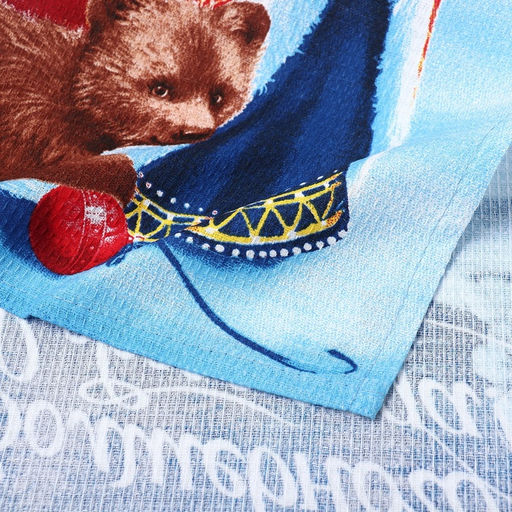 Набор новогодних полотенец Доляна Волшебного Нового года 35х60см-3штуки,100% хлопок, вафельное полотно  фото 4