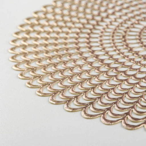 Набор салфеток сервировочных на стол Доляна Солнечная, d=38 см, 4 шт, цвет золотой  фото 6