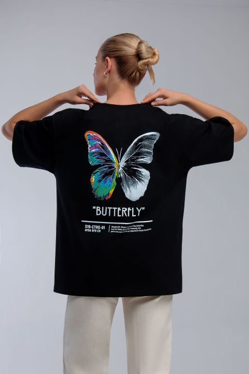 Арт. 31128 Футболка женская оверсайз 44-52 (5 шт) Цвет:черный - Калинка фото 7