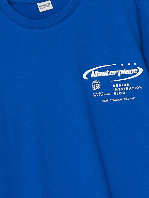 Bisiklet Yaka Bask?l? Uzun Kollu Erkek ?ocuk Ti??rt - Waikiki фото 2