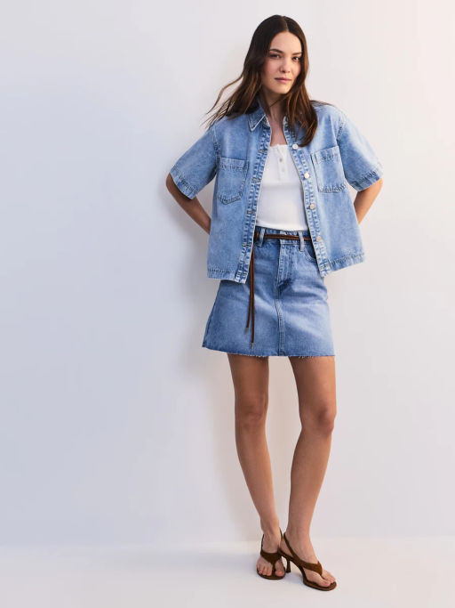 Джинсовая рубашка с коротким рукавом ZR2605092347-101 / Zarina