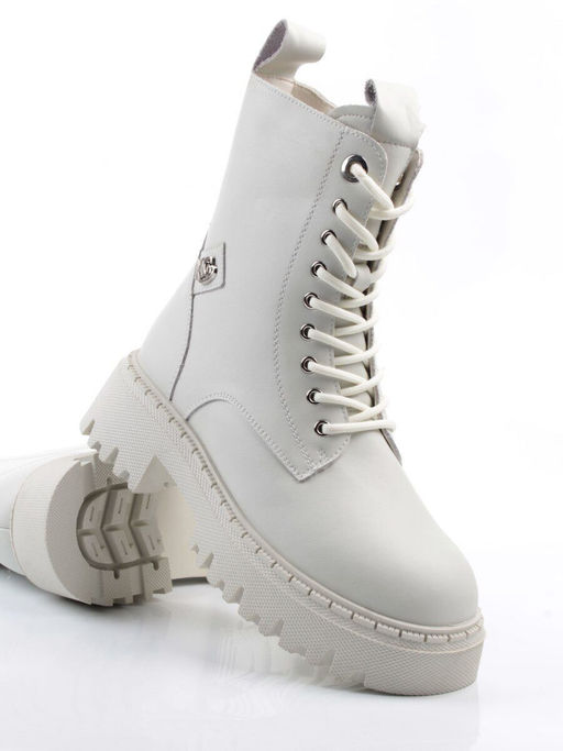 04-PAX85-2Z MILK Ботинки зимние женские (натуральная кожа, 100% шерсть)