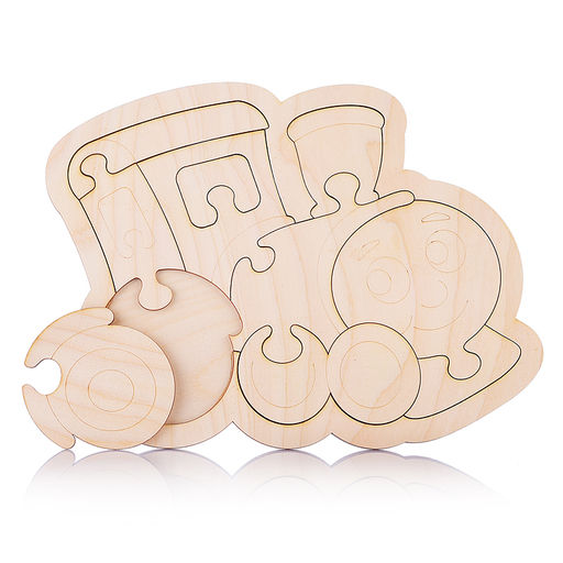 Пазл в рамке. Раскрась сам "Паровозик"