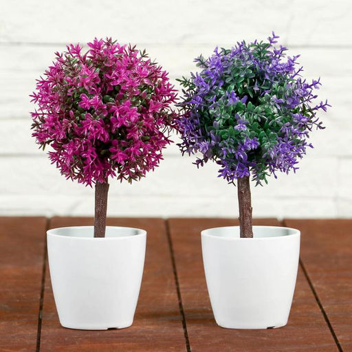 Искусственный цветок в горшке «Цветные листочки», 18 см, МИКС