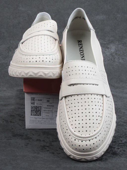 03-DXT50-2 BEIGE Лоферы женские (натуральная кожа)