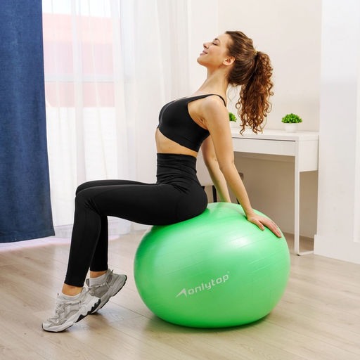 Фитбол ONLYTOP, d=85 см, 1400 г, антивзрыв, зелёный