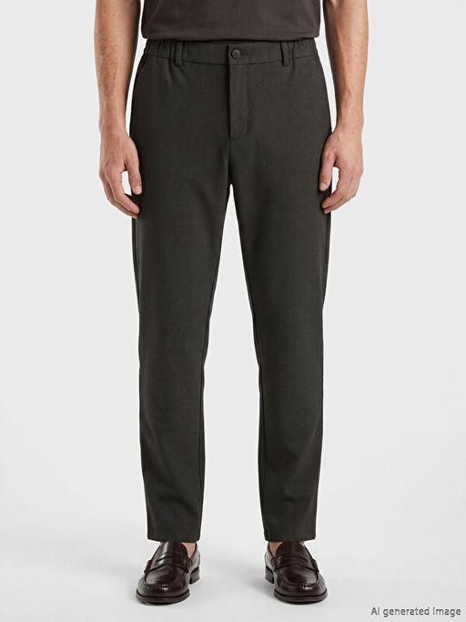 Standart Kal?p Dokulu Erkek Pantolon