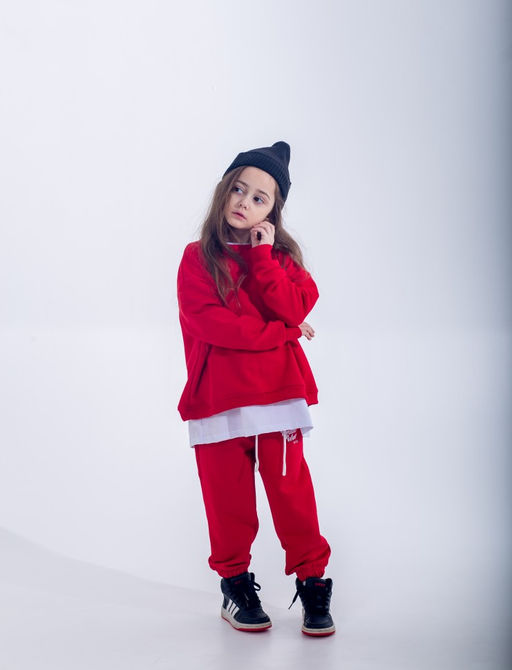 072 Детский костюм, красный (3хнитка петля)