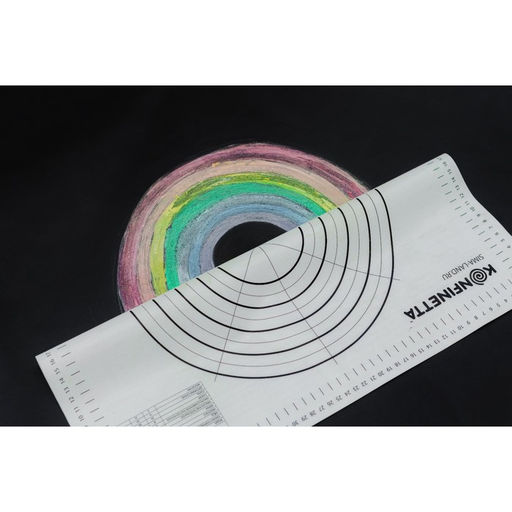 Коврик для выпечки и раскатки теста с разметкой KONFINETTA, армированный, силикон, 40×50 см, 0.44 мм, чёрный