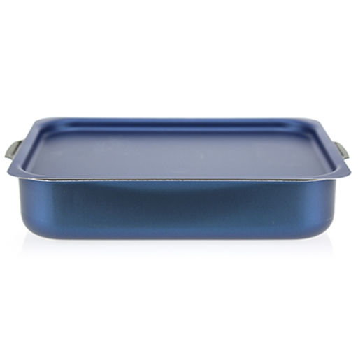 "Azure" Противень с антипригарным покрытием 25х19, h5,7см "Сатин", s0,9см, алюминиевая крышка (Россия)