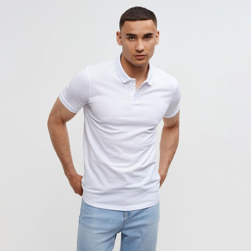 Футболка поло мужская MINAKU REGULAR FIT: белая, р-р 42