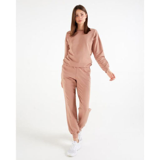Костюм женский (свитшот, брюки) MINAKU: Casual Collection, размер 52, цвет песочный