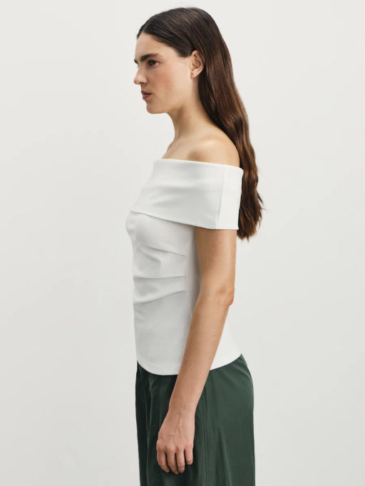 Приталенный топ со спущенными плечами / Zarina  фото 4