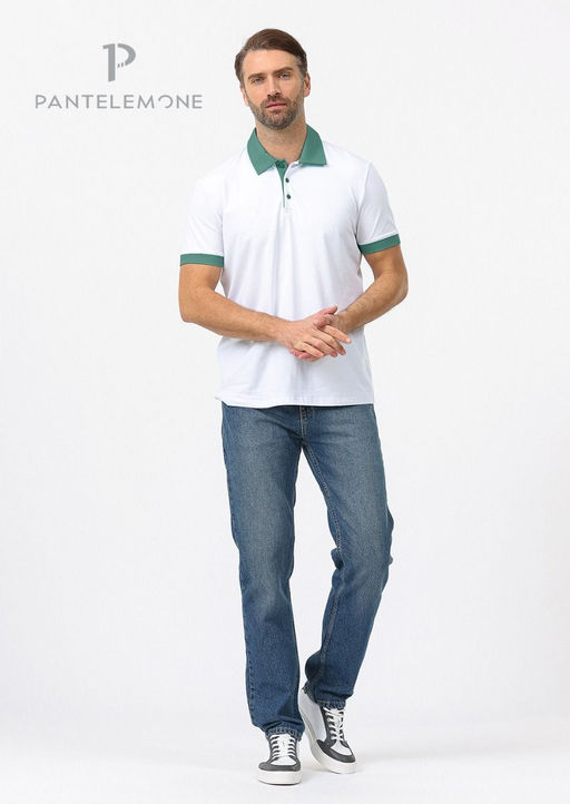 Футболка-поло из кулирки - Pantelemone фото 25