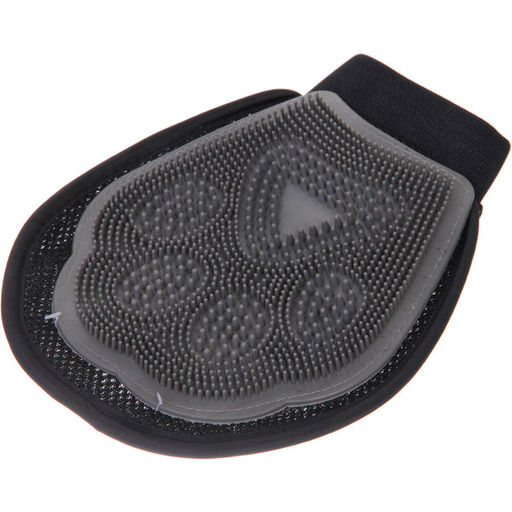 Варежка для мытья и вычесывания животных "ПРЕМИУМ - МОЙ БРО", цвет серый/черный, 18.5*23см (лейбл)