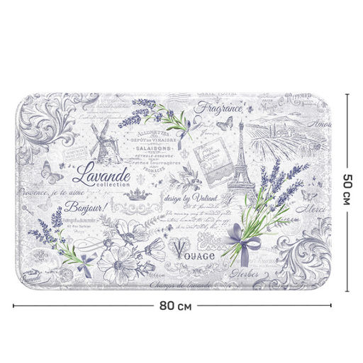 VAL LV-P-58 Коврик для ванной комнаты, 50*80*1.5 см, мягкая основа, LAVANDE, шт