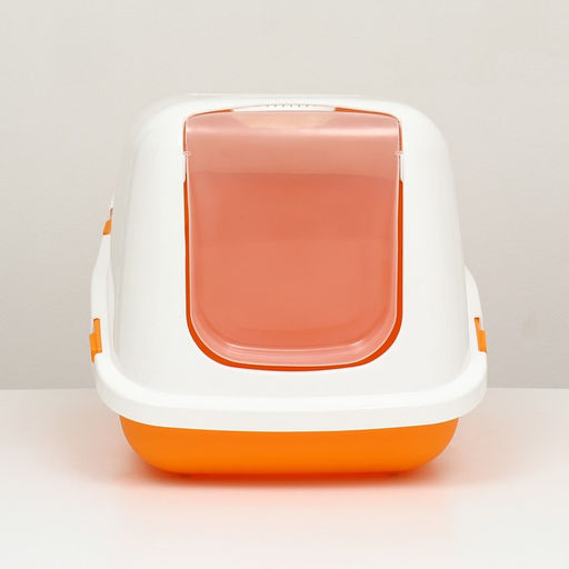 Pet-it домик-туалет для кошек COMFORT, (совок в наборе), 57x39x41, оранжевый/белый - Simaland фото 3