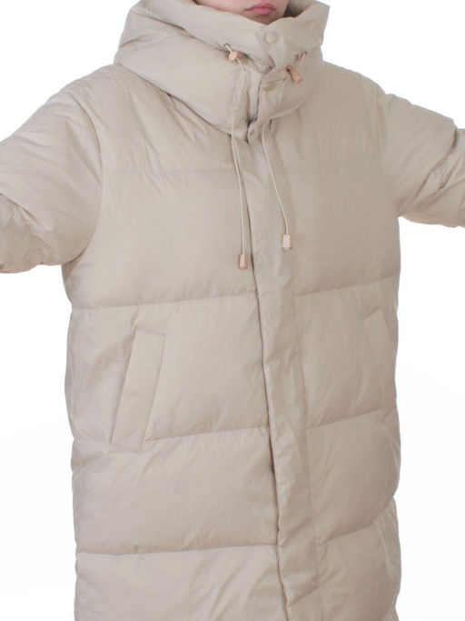 3063 BEIGE Пальто пуховое женское оверсайз (утиный пух) - Fashion фото 2