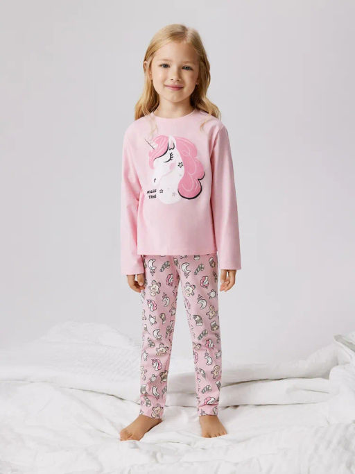 ACOOLA / Набор детский для девочек ((1)джемпер и (2)брюки) Sili розовый  фото 4