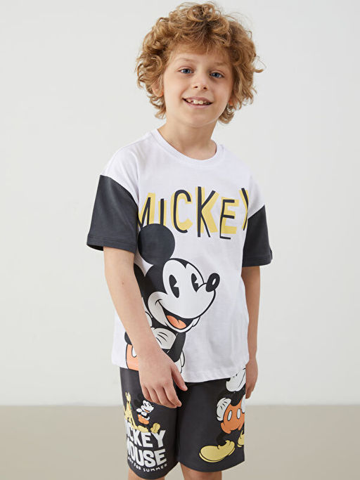 Mickey Mouse Bask?l? Erkek ?ocuk Ti??rt