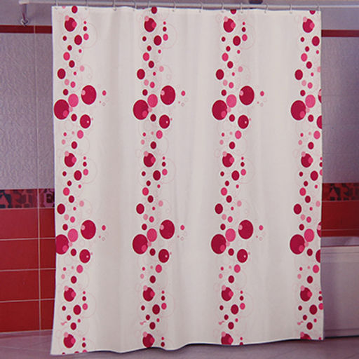 "Miranda" Штора для ванной тканевая 180х200см "Пузыри бежевые", без колец, 100% п/э (Турция)