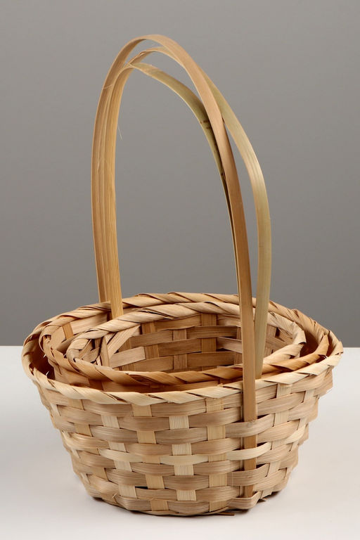 Корзина плетёная для хранения, бамбук, круглая, цвет натуральный, набор 3 шт.