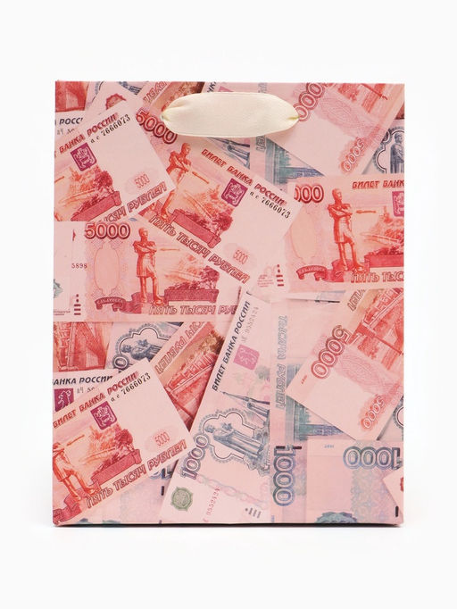 Цена за 3 шт. Пакет подарочный «Деньги», 12×15×5.5 см