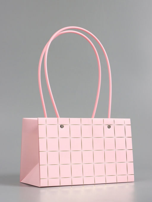 Цена за 10 шт. Сумка для цветов влагостойкая, розовая 22x10.5x13.5±5% см