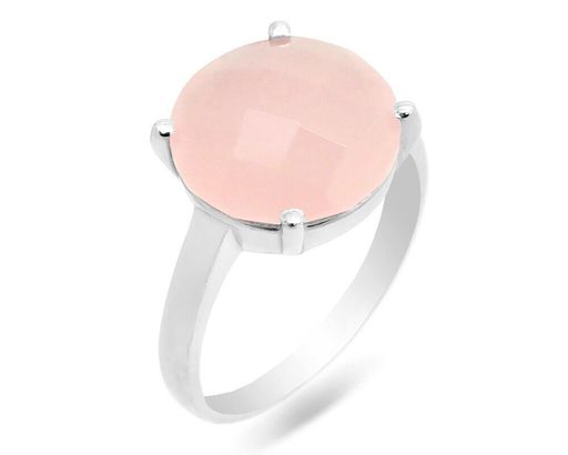 Кольцо из серебра розовый кварц, Ю-100М49
