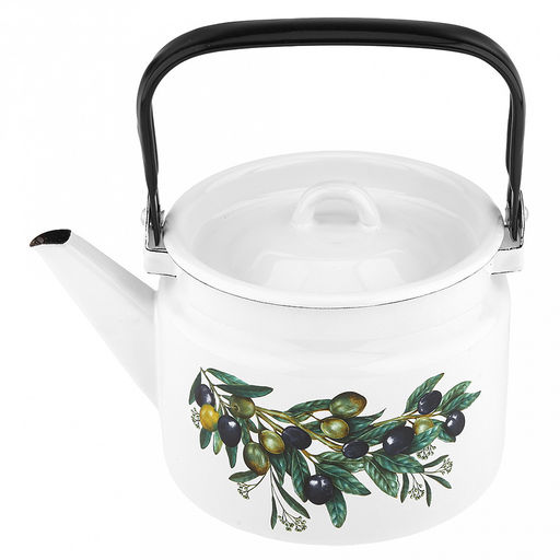 Оливковая ветвь Чайник эмалированный 2л, металлическая крышка (Россия)
