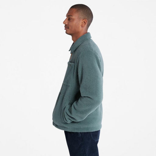 Мужская куртка Timberland Overshirt Fleece зеленая  фото 4