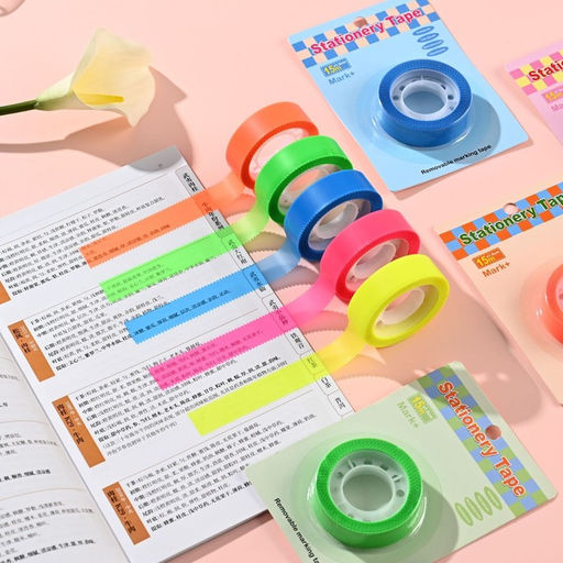 Набор 2 штуки, клейкая лента текстовыделительная (отклеиваемая) 75 мм х 10м, зелёный флуоресцентный - Calligrata фото 2