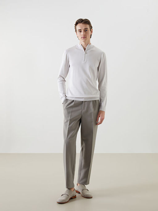 Dik Yaka Uzun Kollu Erkek Triko Kazak