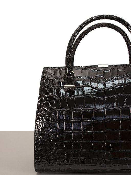 LACCOMA сумка НИ0621-черный натуральная кожа хлопок фото 3