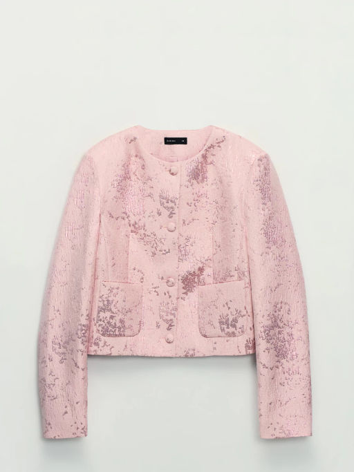 Укороченный жакет из жаккарда ZR2604032501-96 / Zarina