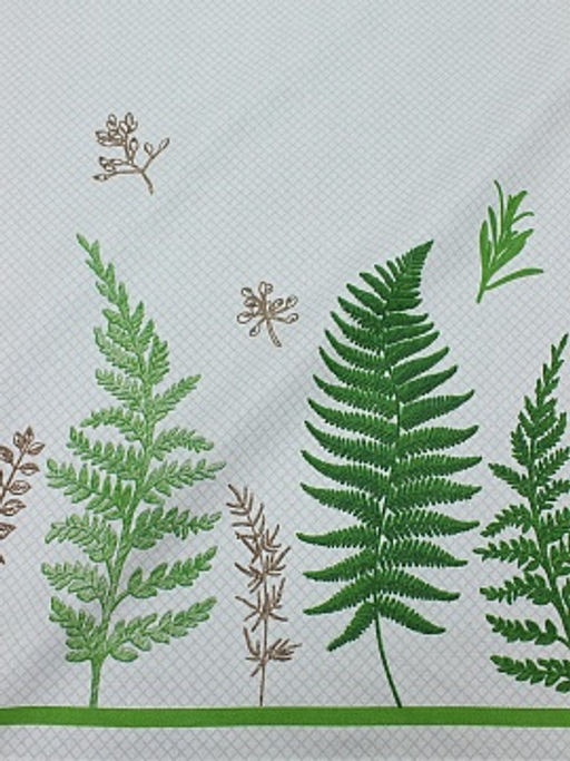 Рогожка Лесная ботаника-листья по кайме, ш.1.5м, хлопок-100%, 170гр/м.кв