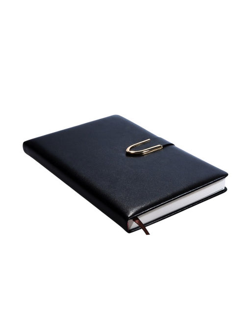 Ежедневник недатированный А5, с хлястиком, 112 листов в линейку, пвх, черный - Simaland фото 2