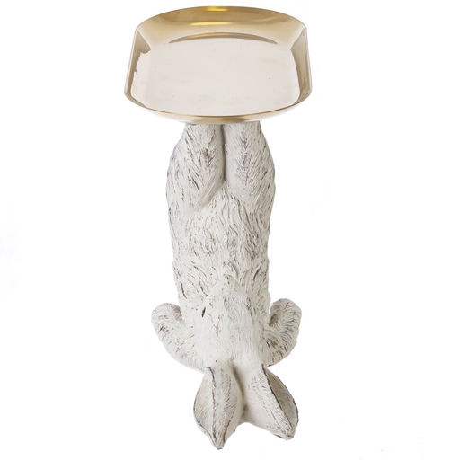 Фигурка декоративная "Заяц" с подставкой, L20 W8,5 H15 см