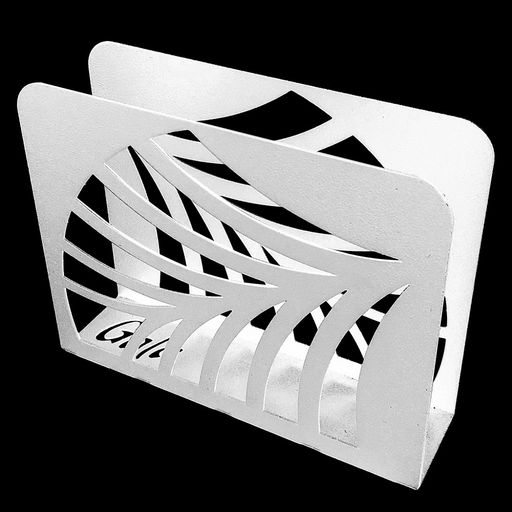 Салфетница металлическая Пальмовый лист 12х13,1х9,5см, белый (Россия) - Домашняя мода фото 2