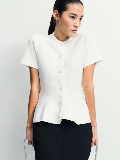 Приталенный джемпер с баской / Zarina