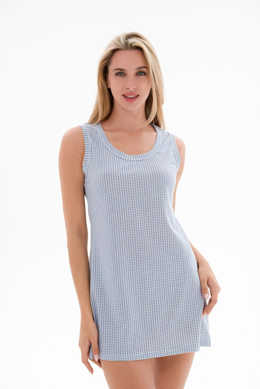 Ночная сорочка женская из кулирки Машенька голубой - Амадэль фото 2