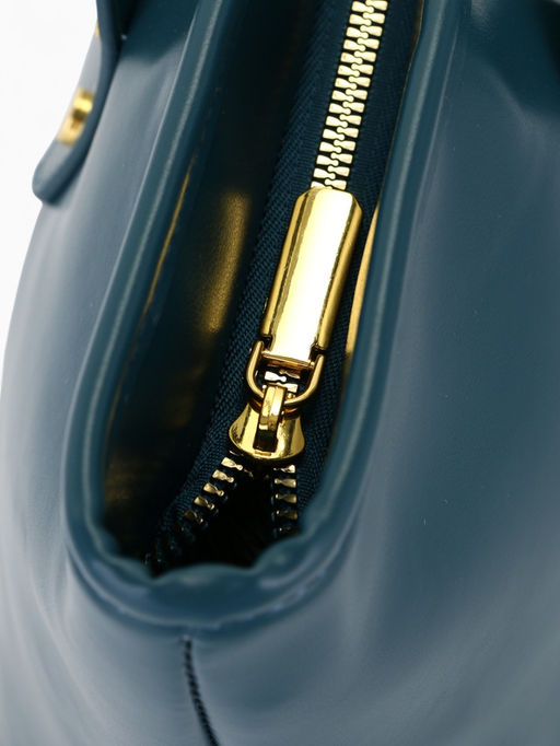 Сумка-шопер женская на молнии, размер 30.5×12×27 см, однотонная, синяя